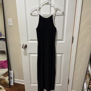 Vintage Y2K Black Dress with White Trim